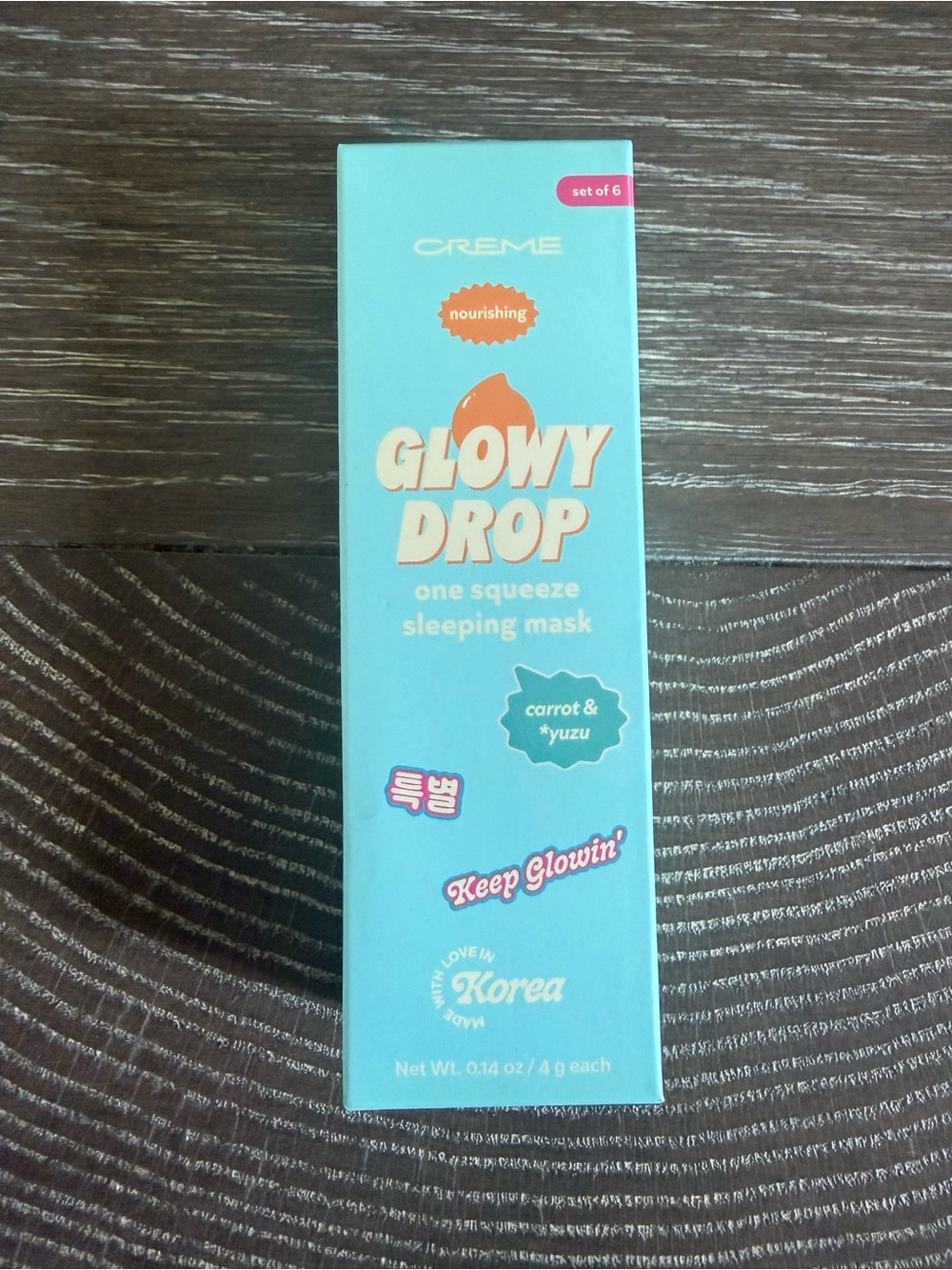 NWT Creme Glowy Drop One Squeeze Sleeping Mask made in Korea carrot